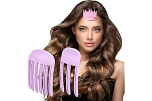 OPTISAKE 2Pcs Volumizing Hair Clips for Fluffy Bangs, Easy High Crown Volume Tool for Women, No Crease Hair Root Lifting Clips for a Natural Puffy Lazy and Seamless Hairstyle Without Damaging Hair (Purple)