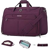 Hanke Carry On luggage Bags for Travel, Large Foldable Duffle Bag for Travel, Softside Lightweight Travel Bag Carry On Bags for Airplanes Women, Travel Tote Bags for Women Men.(Purple)