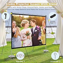 Projector Screen with Stand, 100 inch Outdoor Movie