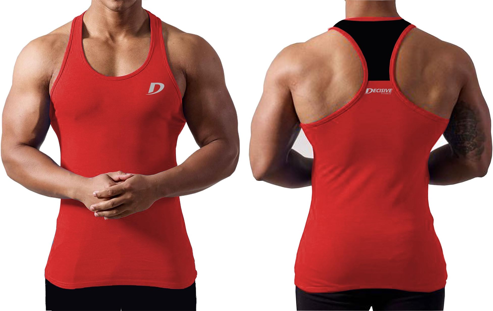 Decisive Fitness 2 Tone breathable fabric Men’s Y Back Stringer/Racerback Vest