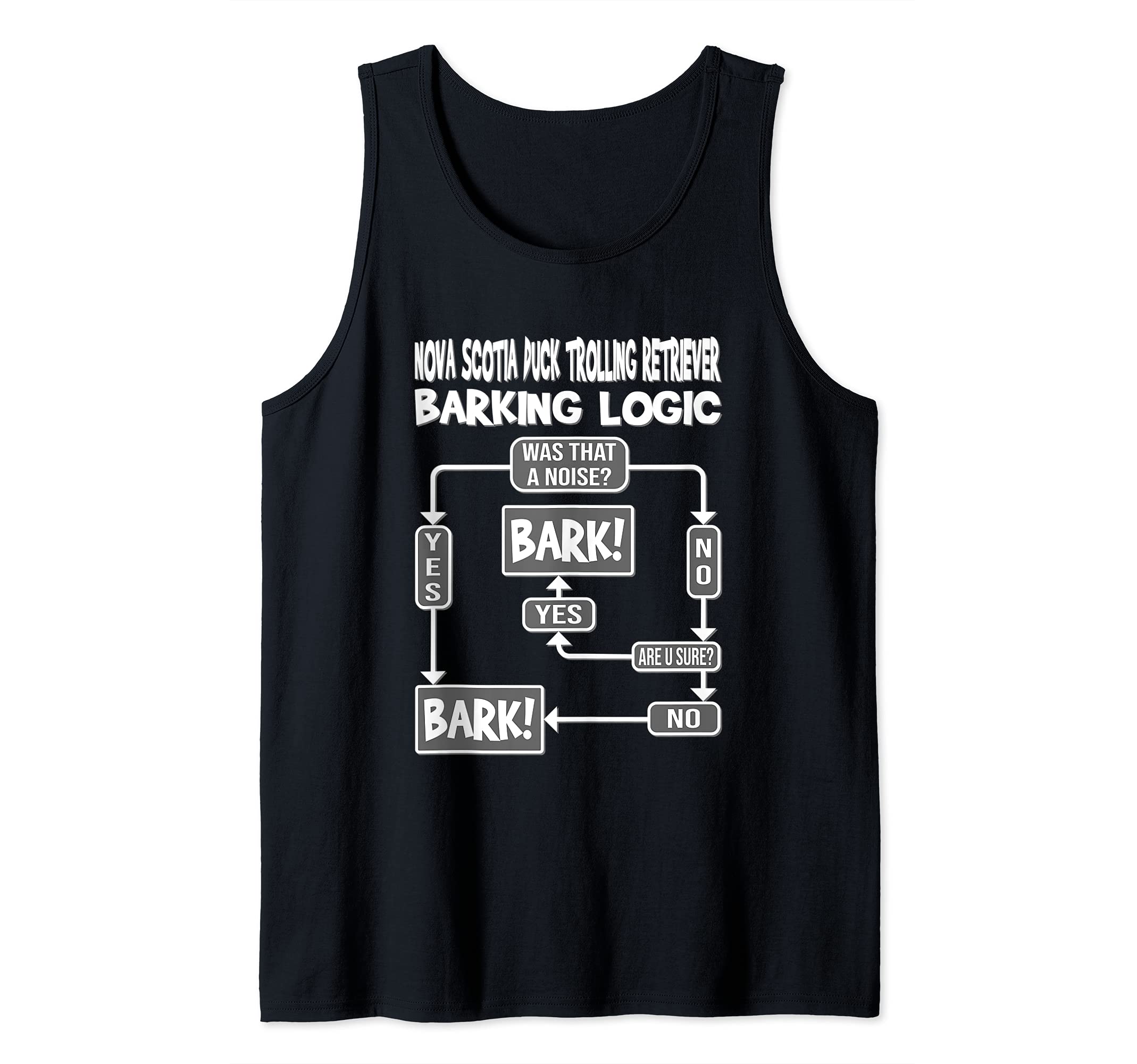 Dog Barking Logic, Funny Nova Scotia Duck Trolling Retriever Tank Top