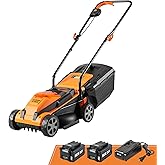 LawnMaster CLM2413A Cordless 13-Inch Lawn Mower 24V Max with 2X4.0Ah Battery and a Charger