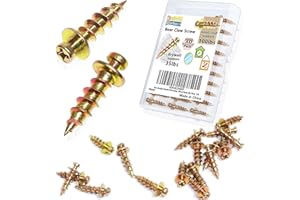 KEYHOLE MARKER Bear Double Headed Claw Hanger Screws - Ideal for Picture Frames,Mirror,Art,Decor Hanging, for D-Rings, Sawtooth, Wire and Keyholes, Gold