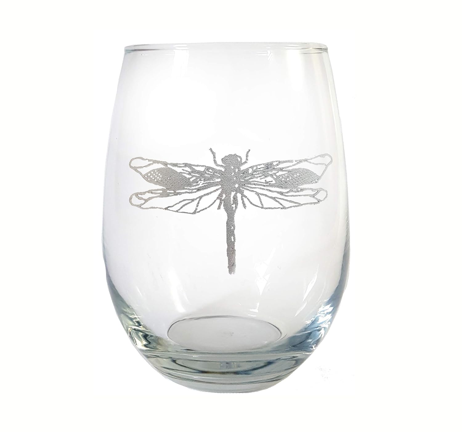 Etched Stemless Dragonfly Wine Glass Wine Glasses & Charms Kitchen