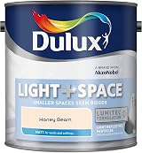 Dulux Light & Space Matt Emulsion Paint Honey Beam 2.5L Walls Ceilings Lumitec view 2
