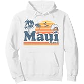Maui Hawaii Vintage Surf Beach Surfing 70's Retro Hawaiian Pullover Hoodie