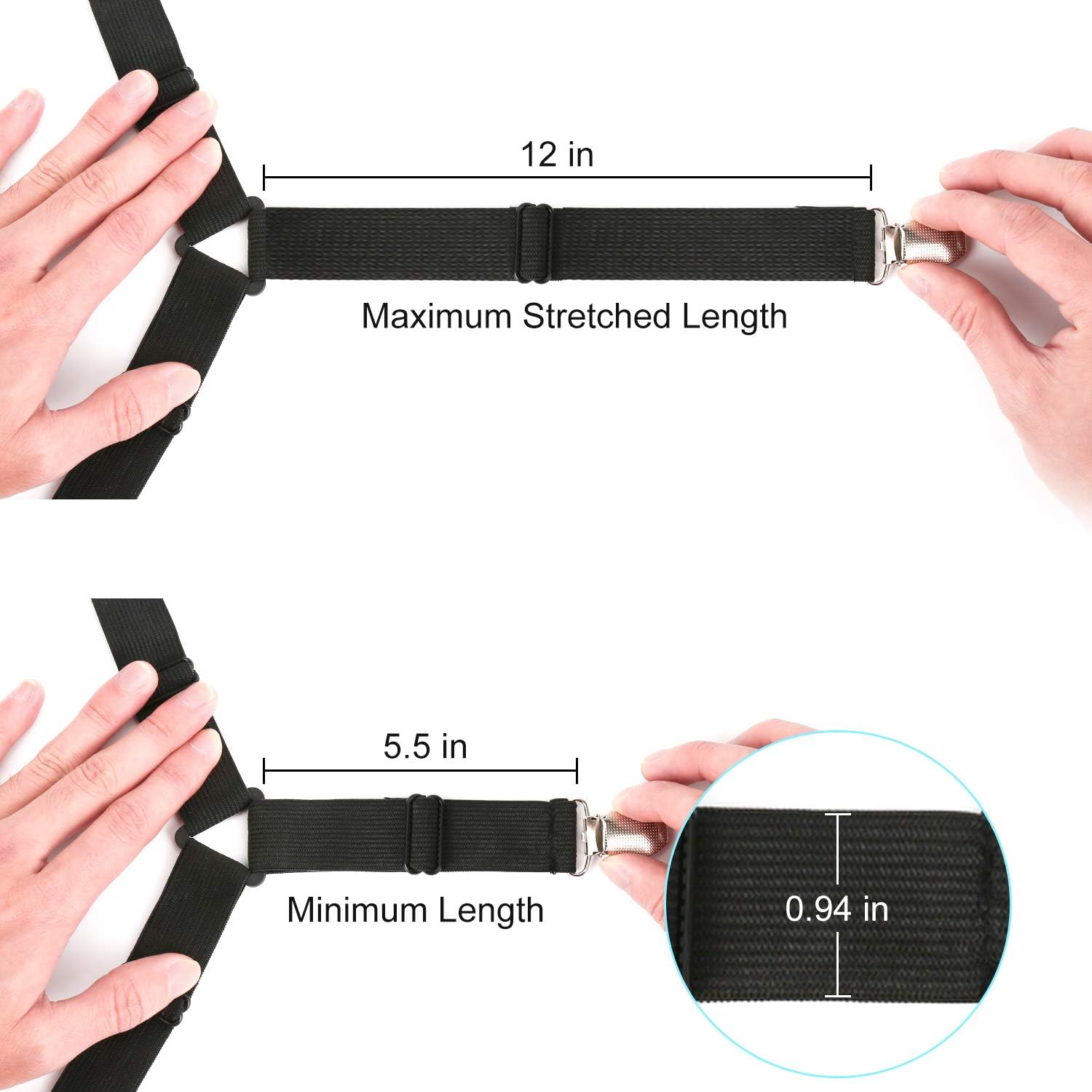 JANFANN 4 Pcs Bed Sheet Holder Straps, Best Product for Keeping Sheets On, Bed Sheet Clips, Adjustable Triangle Elastic Suspenders Gripper Holder Strap Clip for Mattress Covers, Sofa Cushion: Home & Kitchen