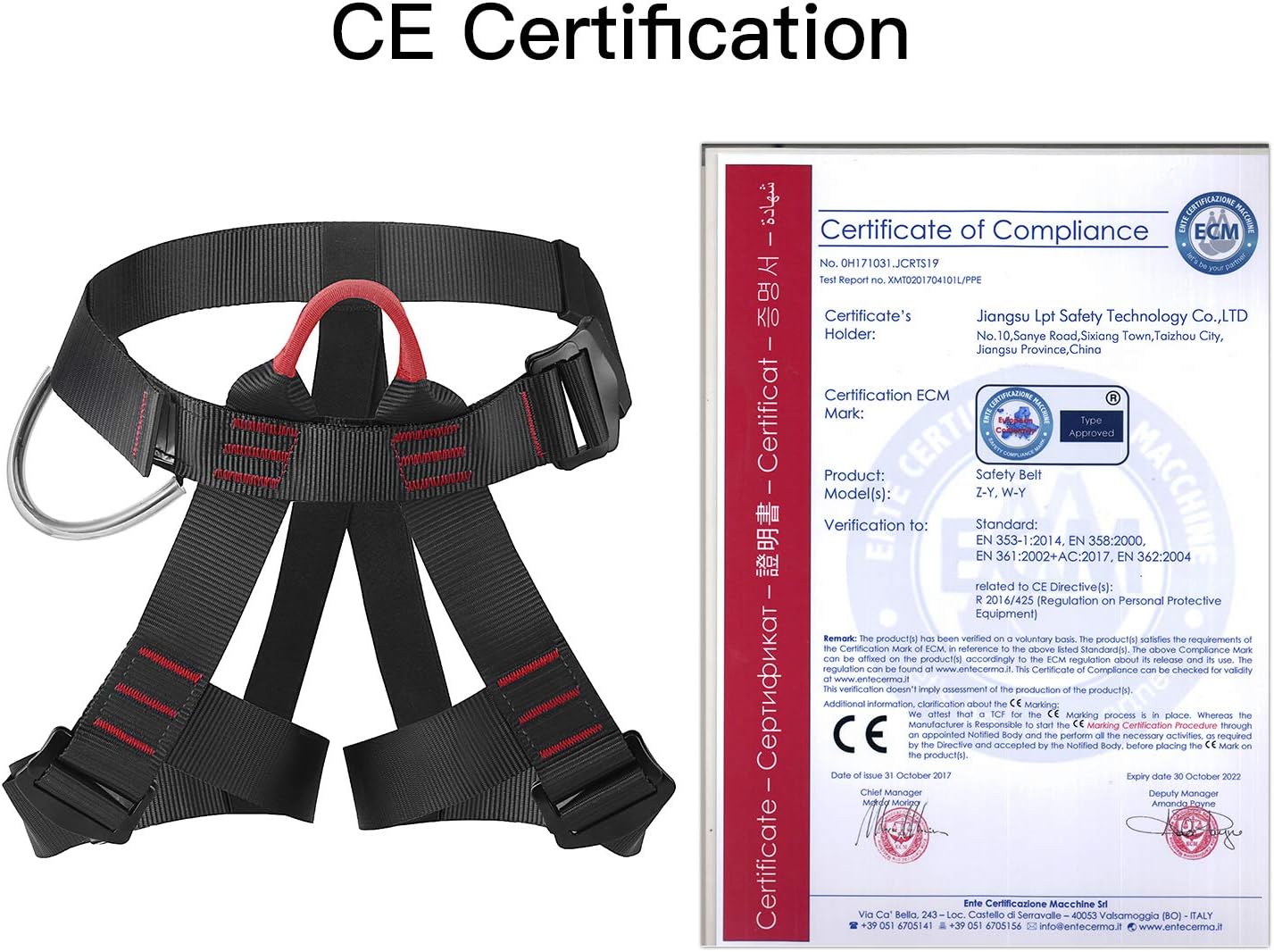 AmazeFan Climbing Harness, Thicken Rock Climbing Harness for Men Women, Protect Waist Safety Harness, Wider Half Body Harness for Mountaineering Rock Climbing Fire Rescuing Rappelling Tree Climbing : Sports & Outdoors