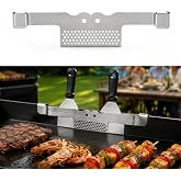 Grilling Grease Gate Blocker with Spatula Holder for Blackstone Griddle | Stainless Steel Blackstone Griddle Accessories, Works with Aluminum Griddles &amp; Fits Blackstone and Other Brand Griddles