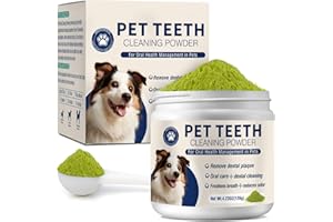 MNQAXZ Dental Powder for Dogs Dog Teeth Cleaning Powder Dog Tooth Cleaning Powder with Probiotics for Dog Bad Breath Treatment Plaque and for All Dog Types Dogs Dog Tartar Remover for Teeth 120 Grams