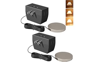 DEWENWILS 2 Pack Touch Dimmer Switch, Touch Pad Control with 3 Levels of Dimming, Dimmable LED/CFL Lights, and Incandescent Bulbs, Extension Cord, ETL Listed, Black