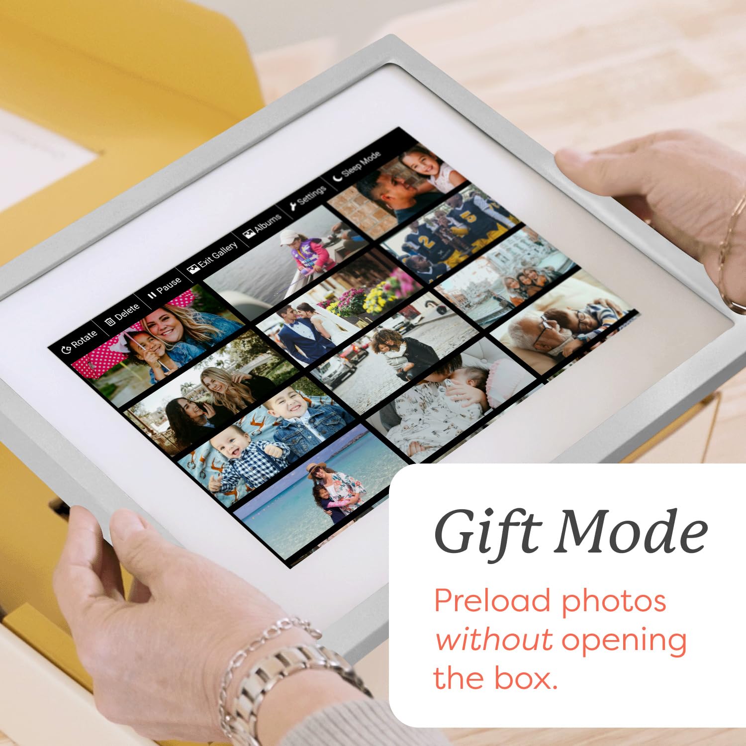 Skylight Digital Picture Frame - WiFi Enabled with Load from Phone Capability, Touch Screen Digital Photo Frame Display - Customizable Gift for Friends and Family - 10 Inch Silver