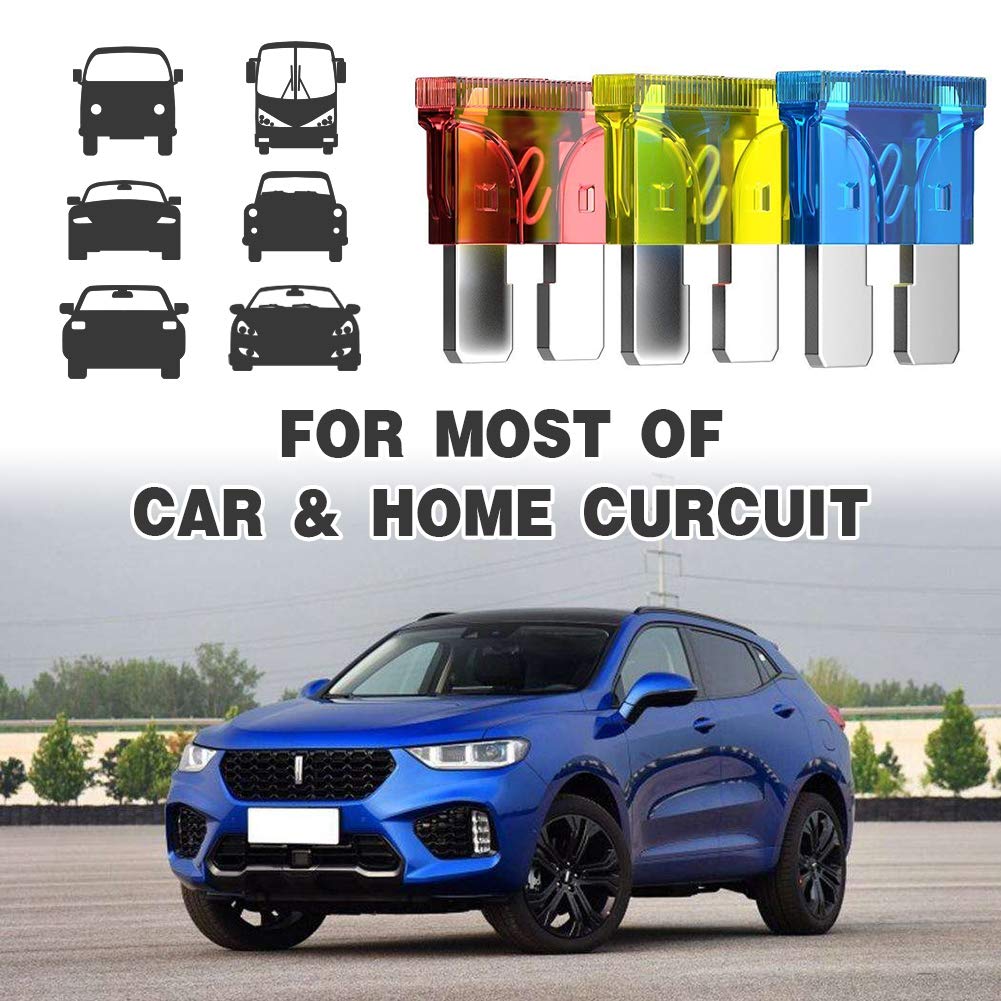 200Pcs Car Blade Fuses Assortment Set with Mini Puller - ECLEAR Standard Durable Assorted Fuses Replacement Kit - 2A 3A 5A 7.5 A 10A 15A 20A 25A 30A 35A Puller for Auto Truck Boat Marine RV SUV