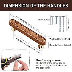 CcHhyyt 2 Pack Brown Leather Cabinet Pulls
