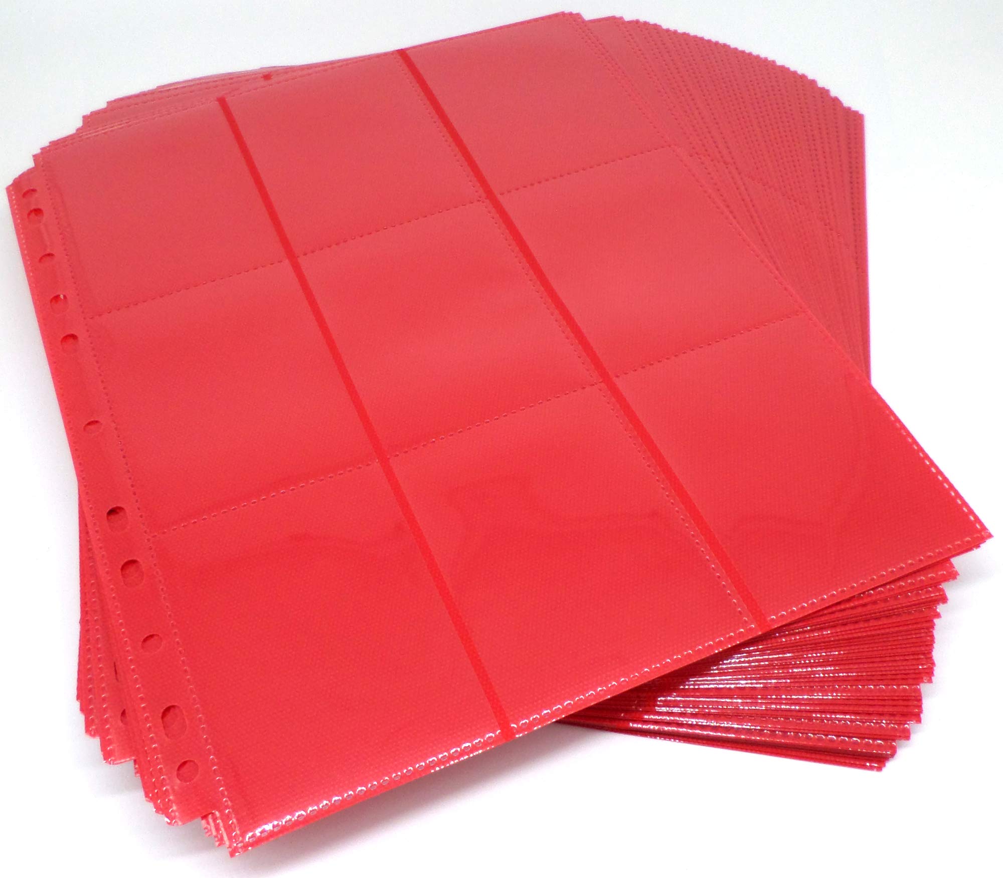 docsmagic.de 50 18-Pocket Pages Red - Sideloading - 11 Holes - MTG PKM YGO