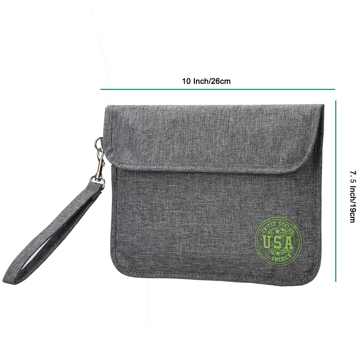 Smell Proof Bag 10 Inch x 7.5 Inch Portable Carbon Tissue Odor Proof Pouch - Sturdy and Modern Carbon Lined Stash Bag - Premium Quality Eco-Friendly Materials - Multiple Pockets - Waterproof Back
