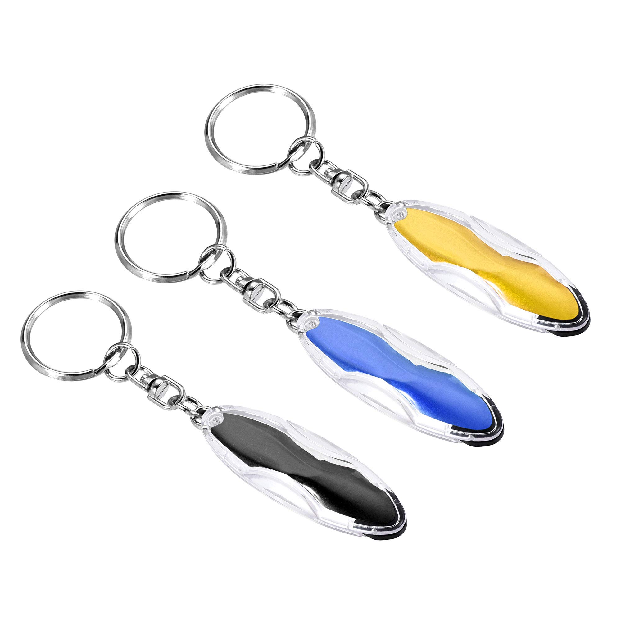 sourcing map Static Electricity Discharger Keychain, Static Resin Conductive Discharge ESD Keyring, (Blue,Black,Yellow, 1 Set)