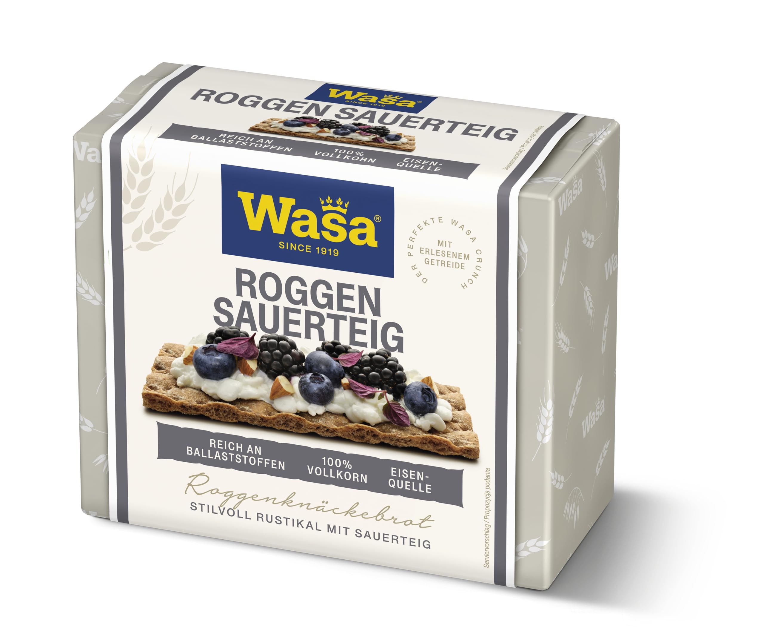 Wasa Knäckebrot Roggen Sauerteig 235g | Langjährige Backtradition, die man schmeckt, 96% Roggenvollkornmehl 5