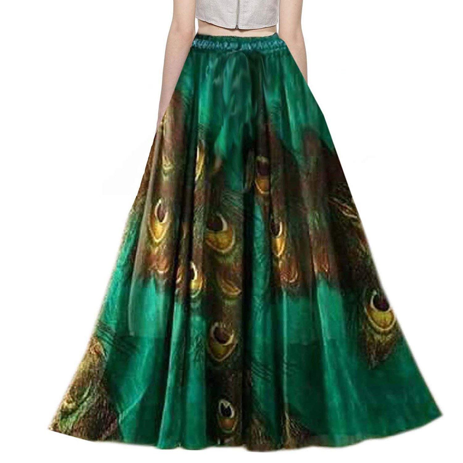 lovender fashion women's crepe digital printed skirt (skirt-7_multi colored)