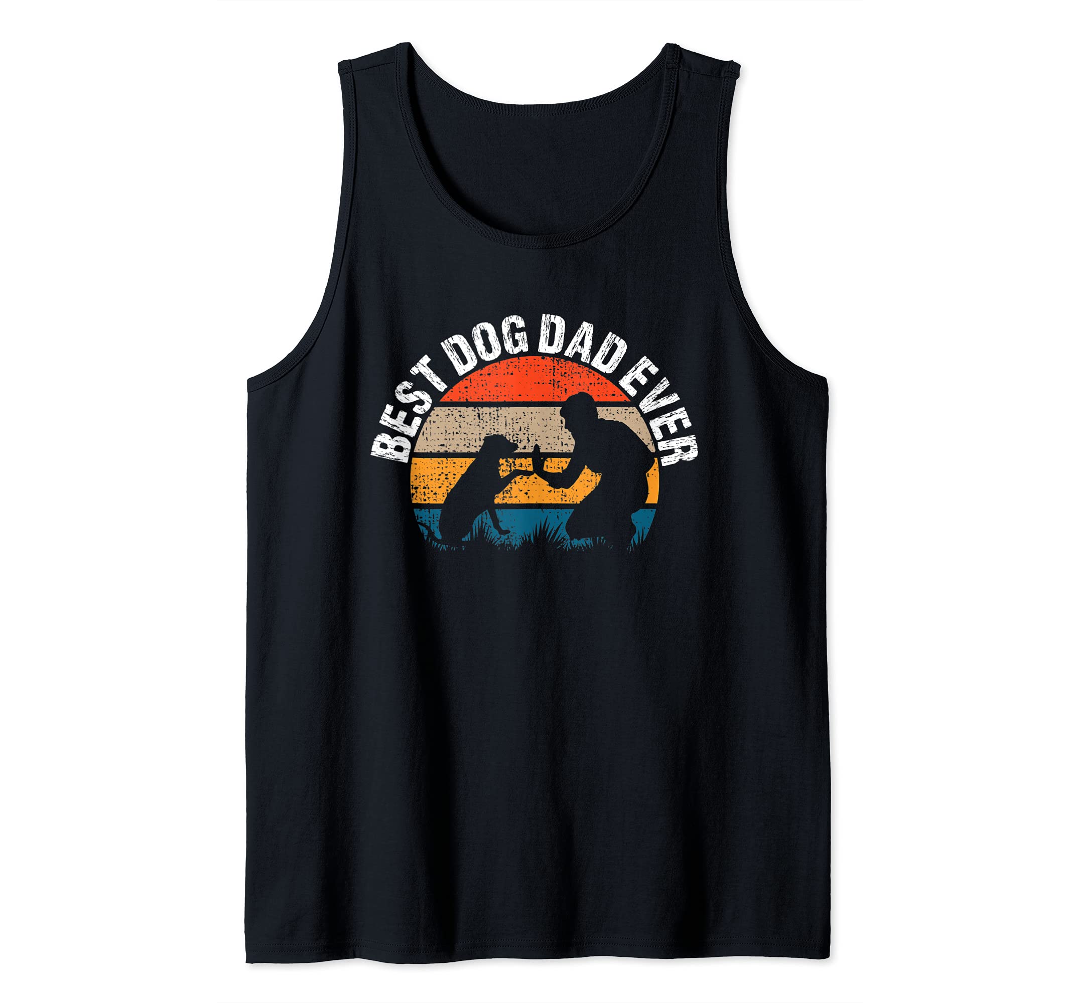 Vintage Best Dog Dad Ever Retro Fist Pump Puppy Doggy Tank Top
