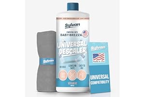 Sylvan Hills Descaler Compatible with Baby Brezza Machines | 32 Oz | 12 Month Supply | US Made | Free Cleaning Cloth | Descaling Solution Compatible with Baby Appliances | Cleans & Descales