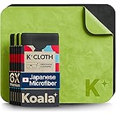 Koala Lens Cleaning Cloth | Japanese Microfiber | Black &amp; Green (Pack of 6)