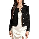 M.Infisavo 2026 Women Cropped Tweed Blazer Woolen Boucle Jackets Spring Fall Winter Elegant Business Casual Outfits