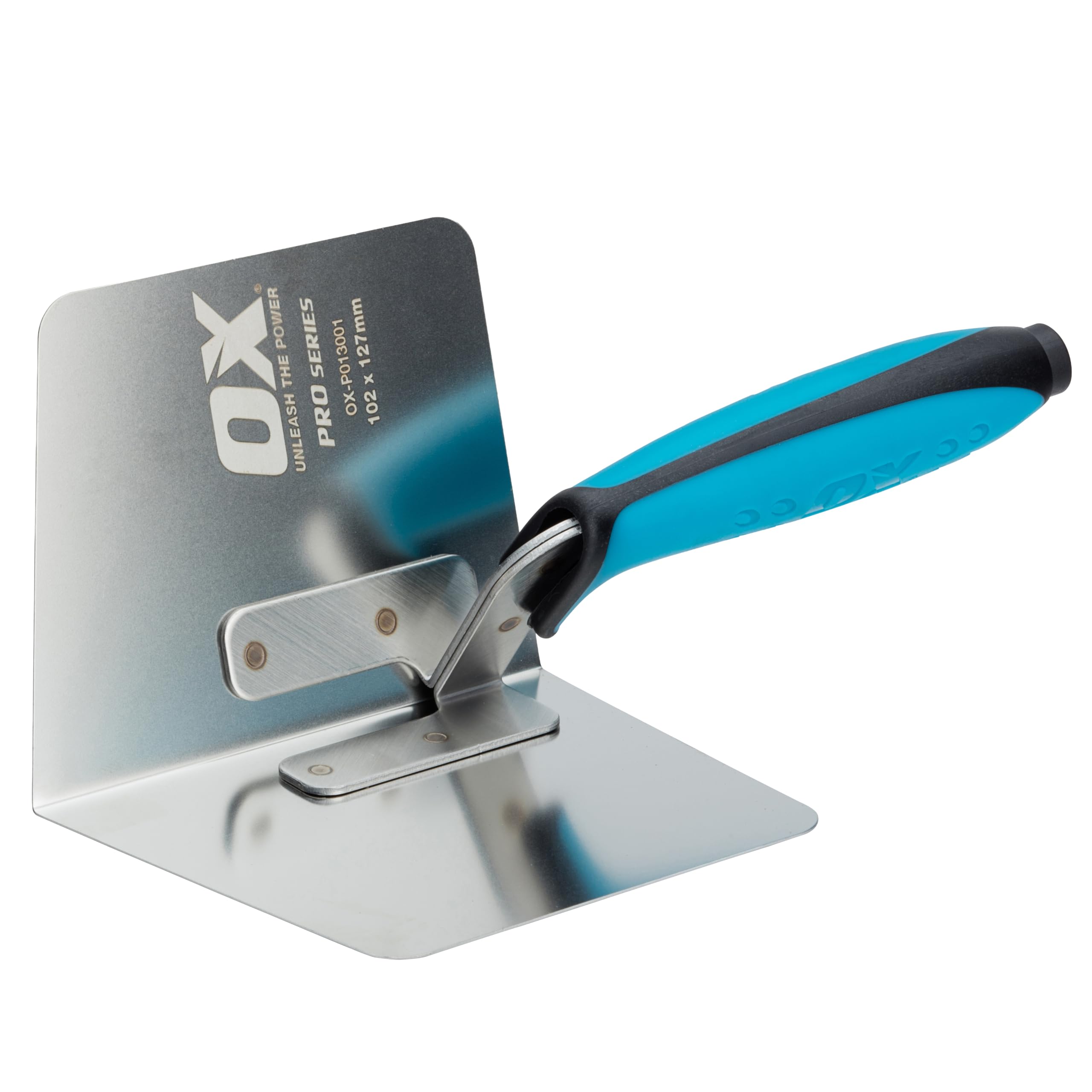 OX Pro Dry Wall Internal Corner Trowel 102 X 127mm, Blue