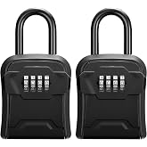 Puroma Key Lock Box for House Keys Combination Lockbox with Code, 2 Black | For Contractors Guest Realtor Security Storage, Apartment Doorknob, Resettable, Weatherproof, Combination, High-capacity