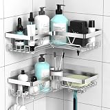 KEGII Corner Shower Caddy Stainless Steel no drill Adhesive Shower Storage Rack