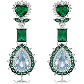 925 Sterling Silver Colorful Chandelier Teardrop Dangle Earrings Statement Stud Earrings for Women Party Prom