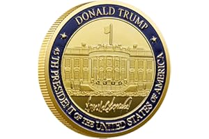WRFLC Donald Trump 45th 47th President Gold Plated Challenge Coin – 2025 Commemorative Collectible with Colorized Seal & Liberty Eagle – Trump 2024 Gift for Supporters (E)