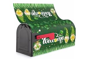 Rchovsam Mailbox Covers St Patricks Day Mailbox Cover Magnetic Standard Size Mailbox Post Cover Welcome Spring Green Gnomes Mailbox Decor Waterproof Mailbox Wraps for Garden Decor 21x18 Inch