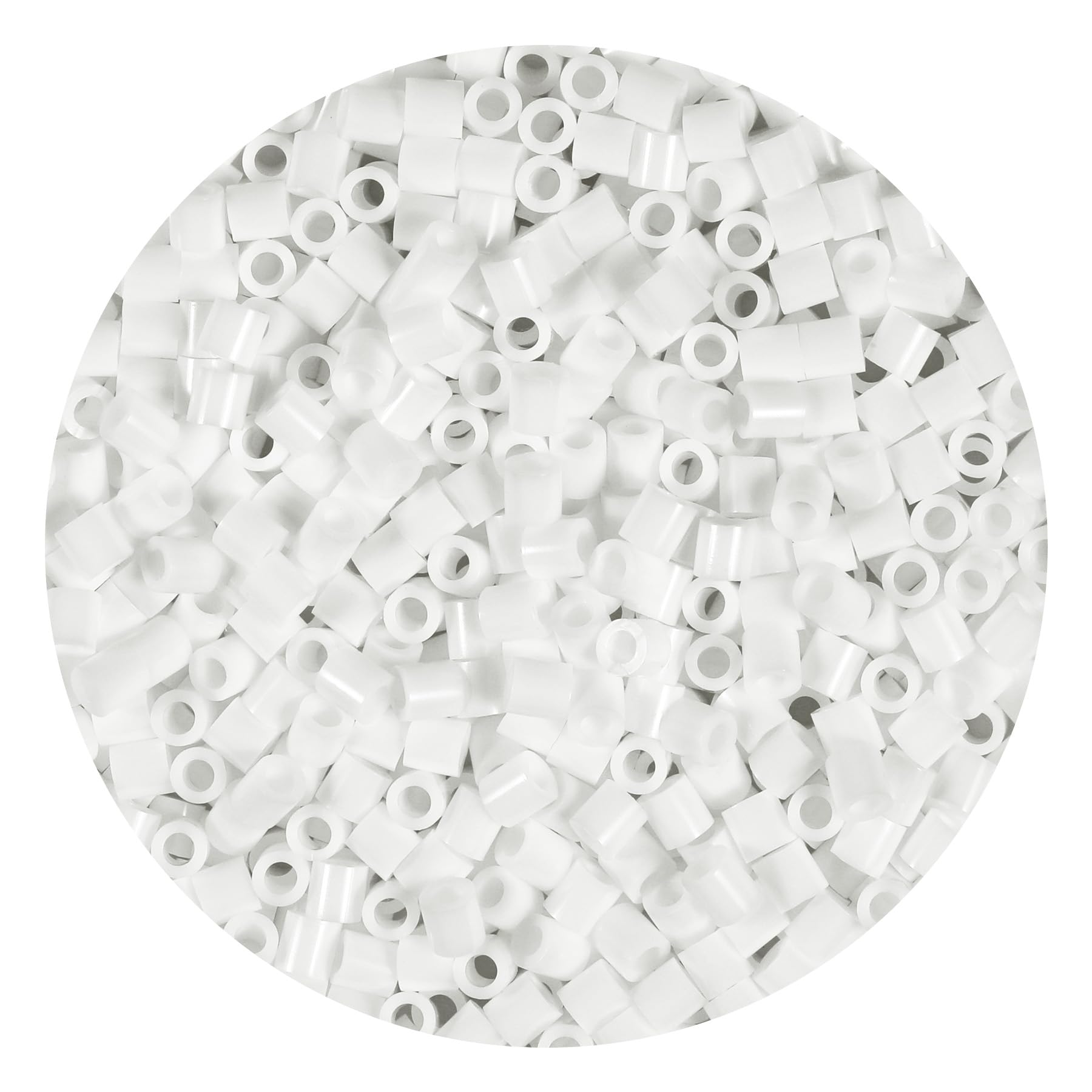 1000Pcs Loose Fuse Beads 5mm Bulk Refill Kit Fast Easy to Use Stress Relief Pixel Art Melting Beads for DIY Decor Crafts Creative Handmade Projects 3D Craft (White)