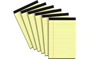 VISHOITTY Small Legal Pads 5x8 Notepad, 6 Pack Note Pads 5x8 College Ruled Writing Pads Yellow Legal Note Pads for Work, Micro Perforated Lined Paper 5 x 8 Note Pads 30 Sheets/Pad College Ruled Pads of Paper