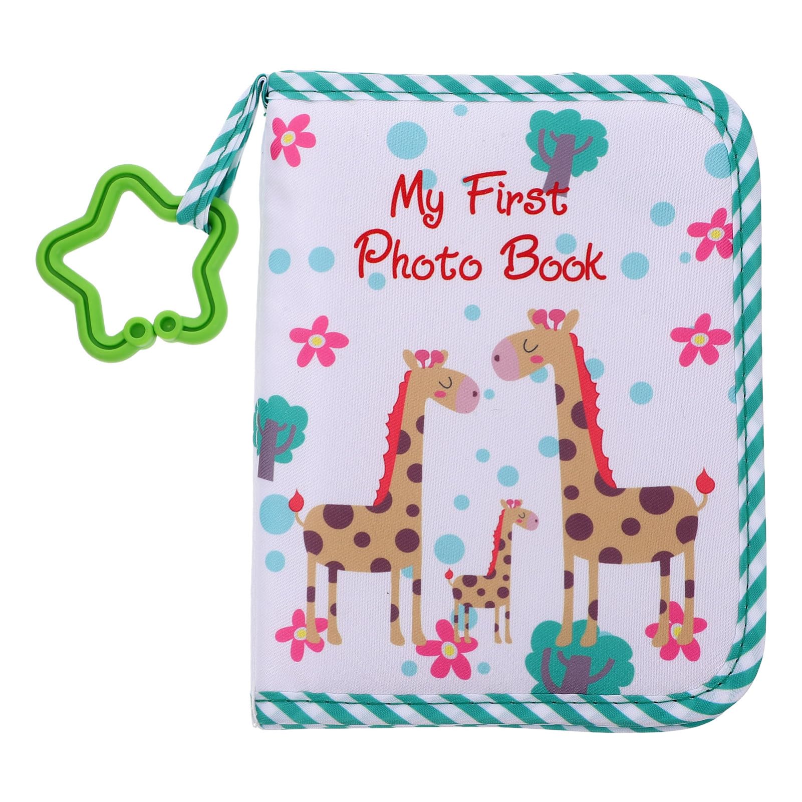 Toddmomy Baby Photo Album Fabric Cover 19X15X0.8 Inch First Year Memory Book with Hanging Pendant for Newborn Milestones and Family Keepsakes