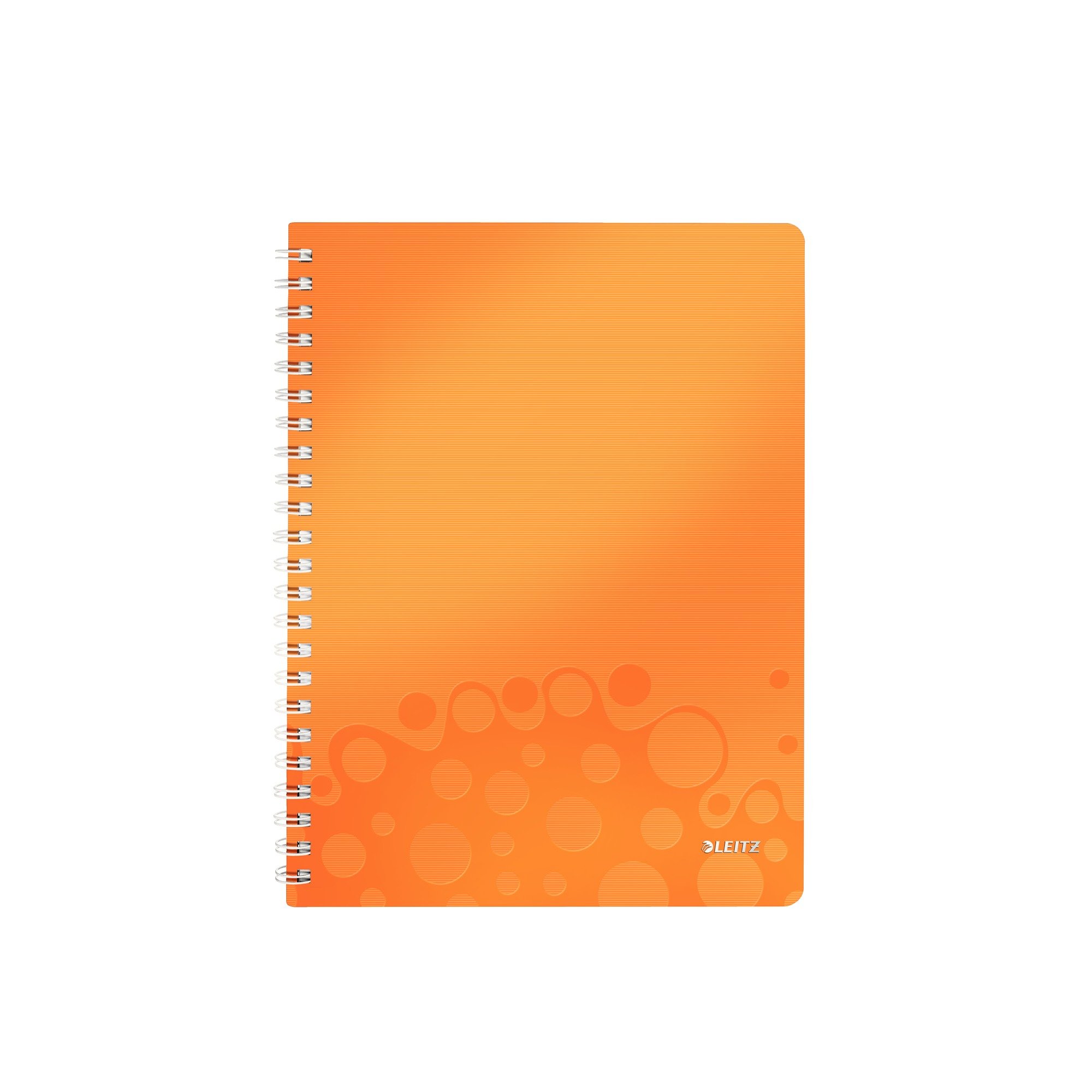 Leitz A4 Flexible Cover Notebook, Orange (Wire Bound, 80 Sheets, Ruled, 90 gsm Ivory Paper, Wow Range), Pack of 1
