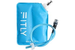 FITLY Soft Flask - 17 oz (500 ml) - Shrink As You Drink Soft Water Bottle for Hydration Pack/Running Vest With Hydration Tube - Folding Water Bottle for Running, Hiking - Ski Water Bottles (FLASK500)