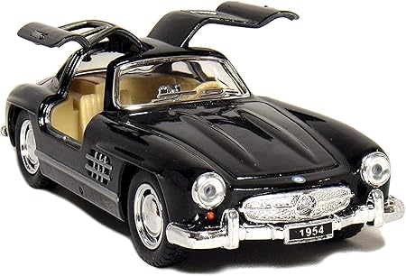 Kinsmart 1954 Benz Classic Car | Die-Cast Pull Back Action Toy Car | 1:36 Scaled Model Opening Doors | Antique Model Car for Kids - Black