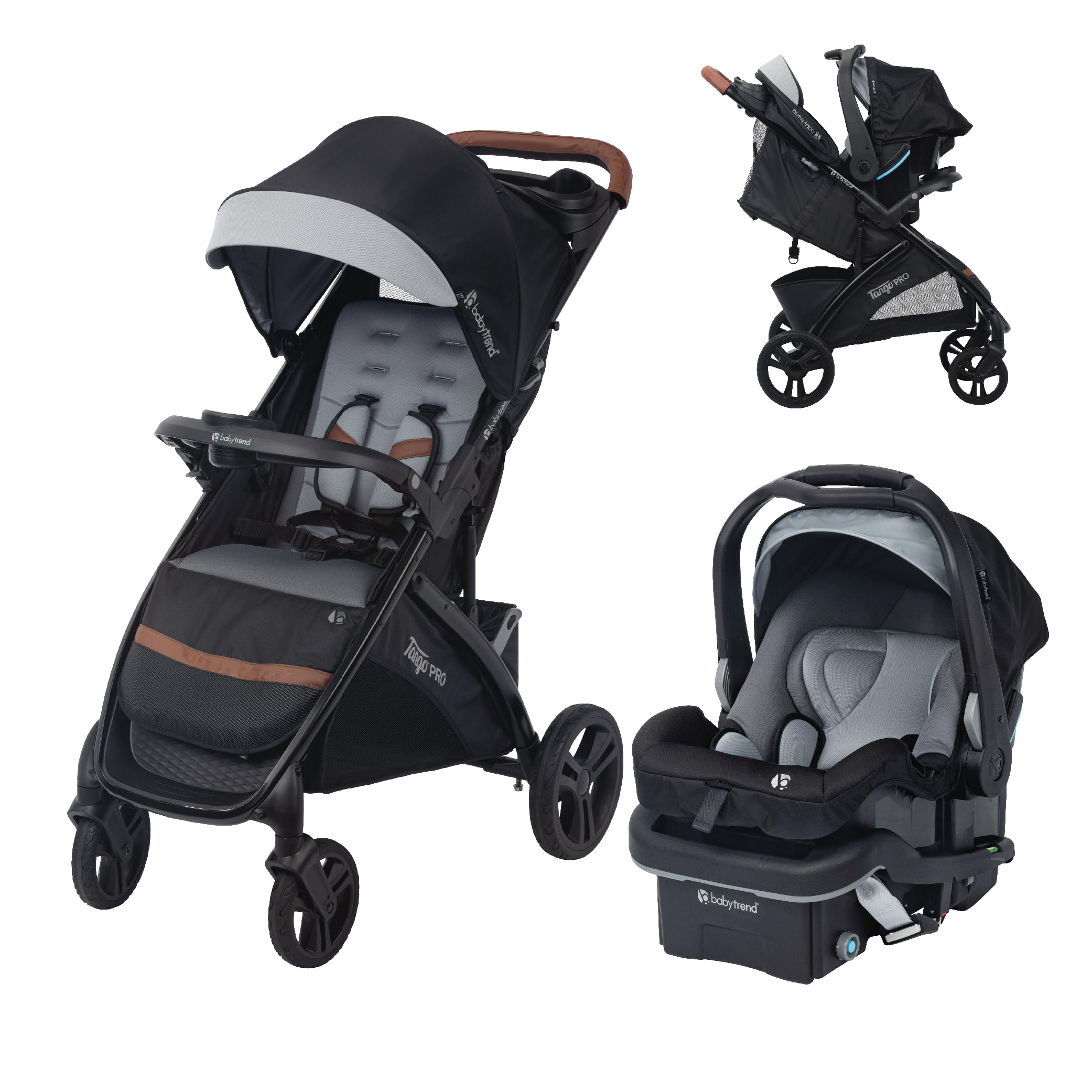 Baby Trend Tango PRO Travel System with Secure-Lift Infant Car Seat, Dash Black Image
