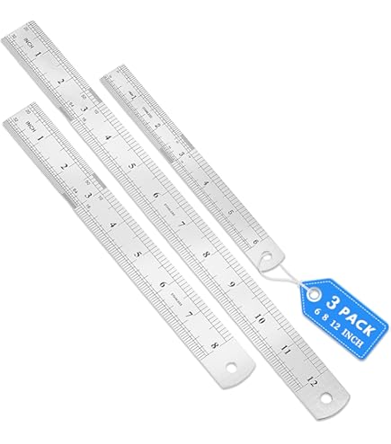 HARFINGTON Metal Straight Ruler Set – 20 Inch & 24 Inch Stainless Steel Rulers With Inch/cm Double Scale For Woodworking, Office & Classroom