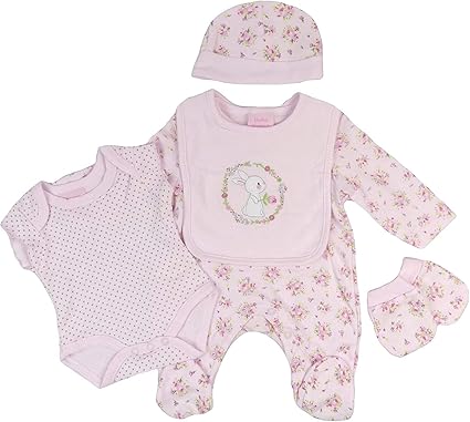 Bebe Bonito Bebe Tunique De Nuit Gilet Bavoir Mitaines Berceau Casquette Layette Cinq Pieces Ensemble Unisexe Garcon Fille Rose 3 6 Mois Amazon Fr Vetements Et Accessoires