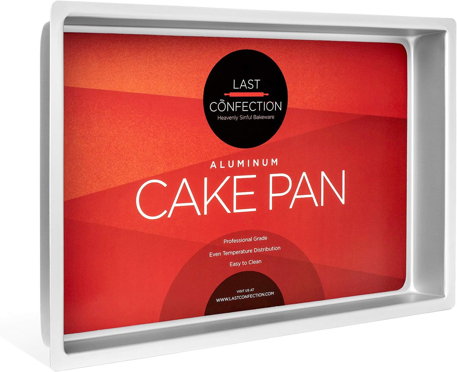 Last Confection 7" x 11" x 2" Deep Rectangular Aluminum Cake Pan - Professional Bakeware