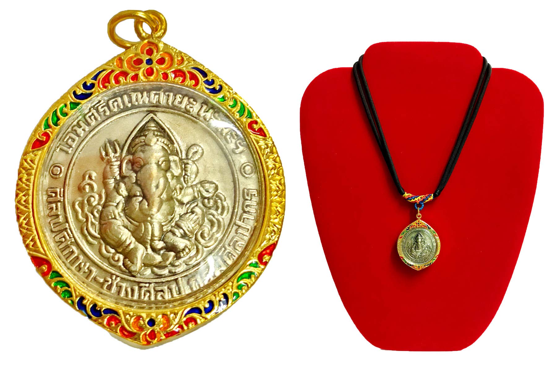 Pendant Lord ganesha gold case amulet hindu god of great with