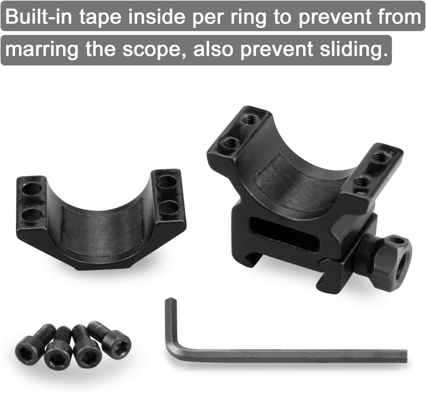 Modkin Rifle Scope Rings, Medium Profile Scope Mounts for Picatinny/Weaver Rail (1 inch, Set of 2) : Sports & Outdoors