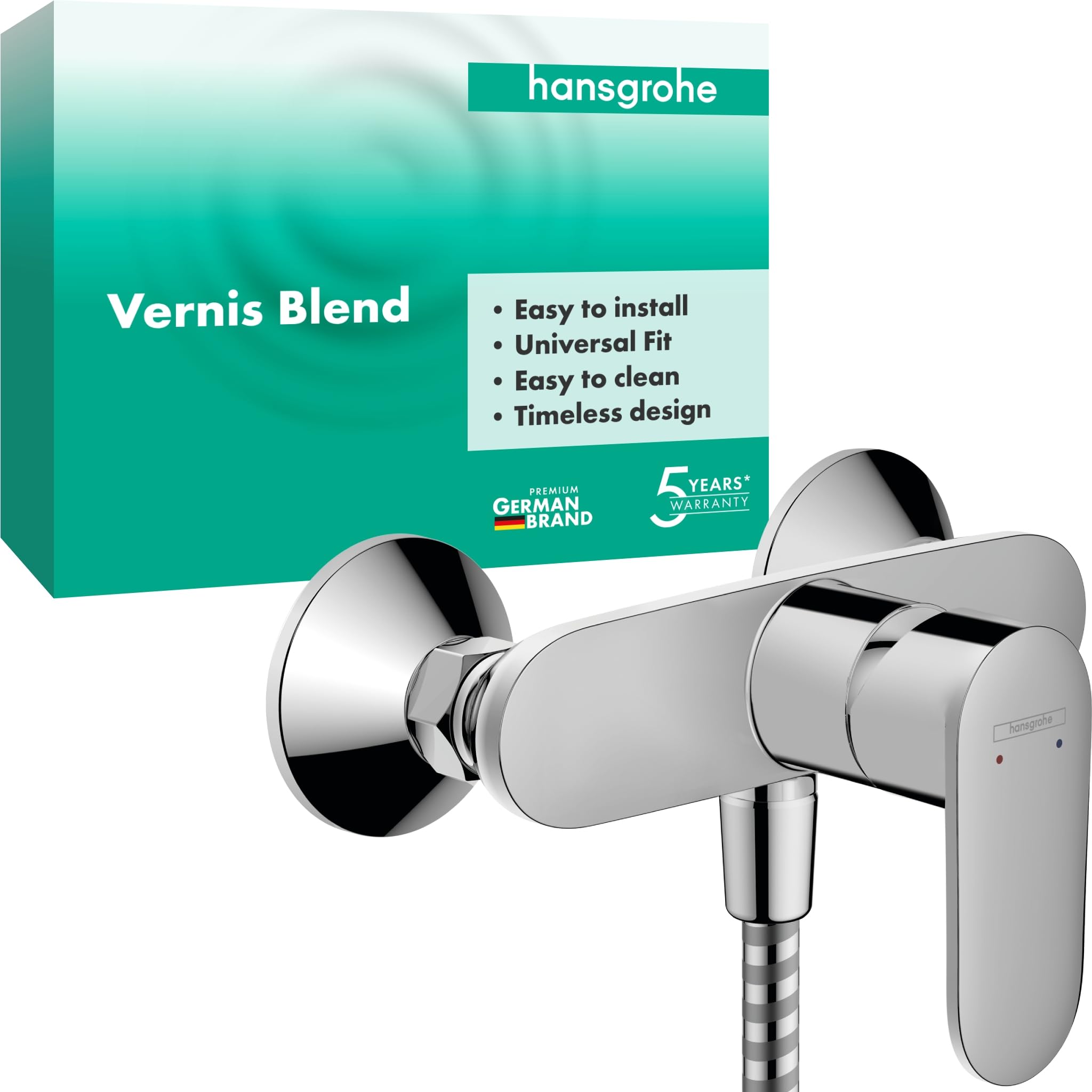 hansgrohe Vernis Blend - shower mixer exposed for 1 function, shower mixer tap, single lever shower mixer, chrome, 71640000