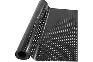 foriy 3.28ft x 16.4ft Garage Floor Mat Roll, Non-Slip Diamond Plate Rubber Mat, Floor Protector Garage Flooring Heavy Duty Co