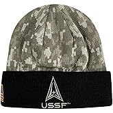 Icon Sports U.S. Military Beanie – Official Embroidered Flag Patch Warm Winter Knit Cap Adult Unisex Hats for Men Women (U.S. Space Force/Black Digital Camo, One Size)