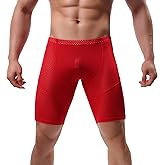 Linemoon Mens Tight Yoga Workout Shorts Mesh Gym Training Shorts