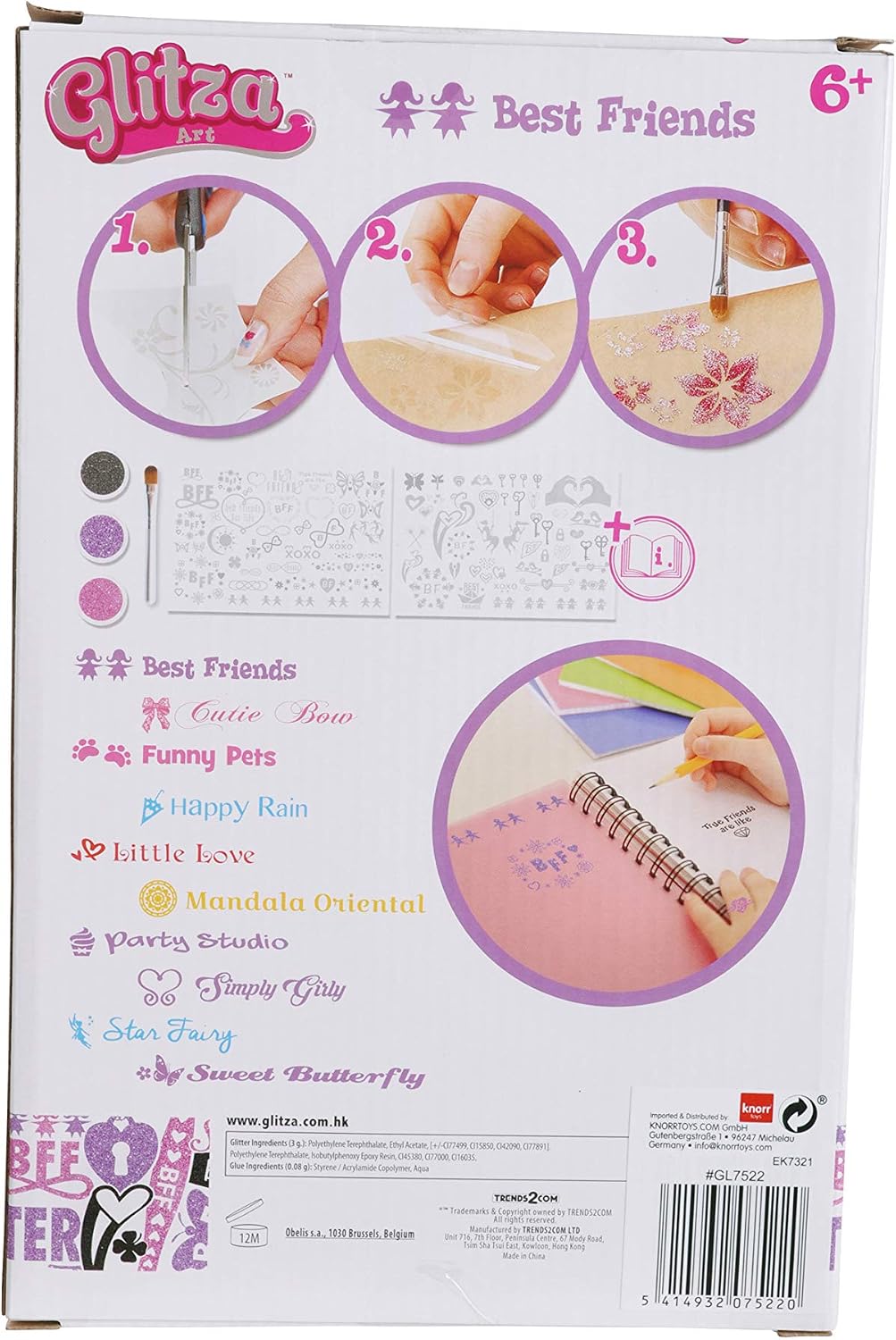 Accessories Dress Up \u0026 Pretend Play Multi Color Knorrtoys GL7522 knoortoys  Glitza-Tattoo Set sanjoaquinrtd.com